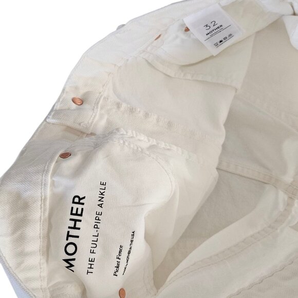 MOTHER The Half Pipe Ankle Jeans in Picket Fence, White, High Rise, Relaxed, 32 - Picture 7 of 10